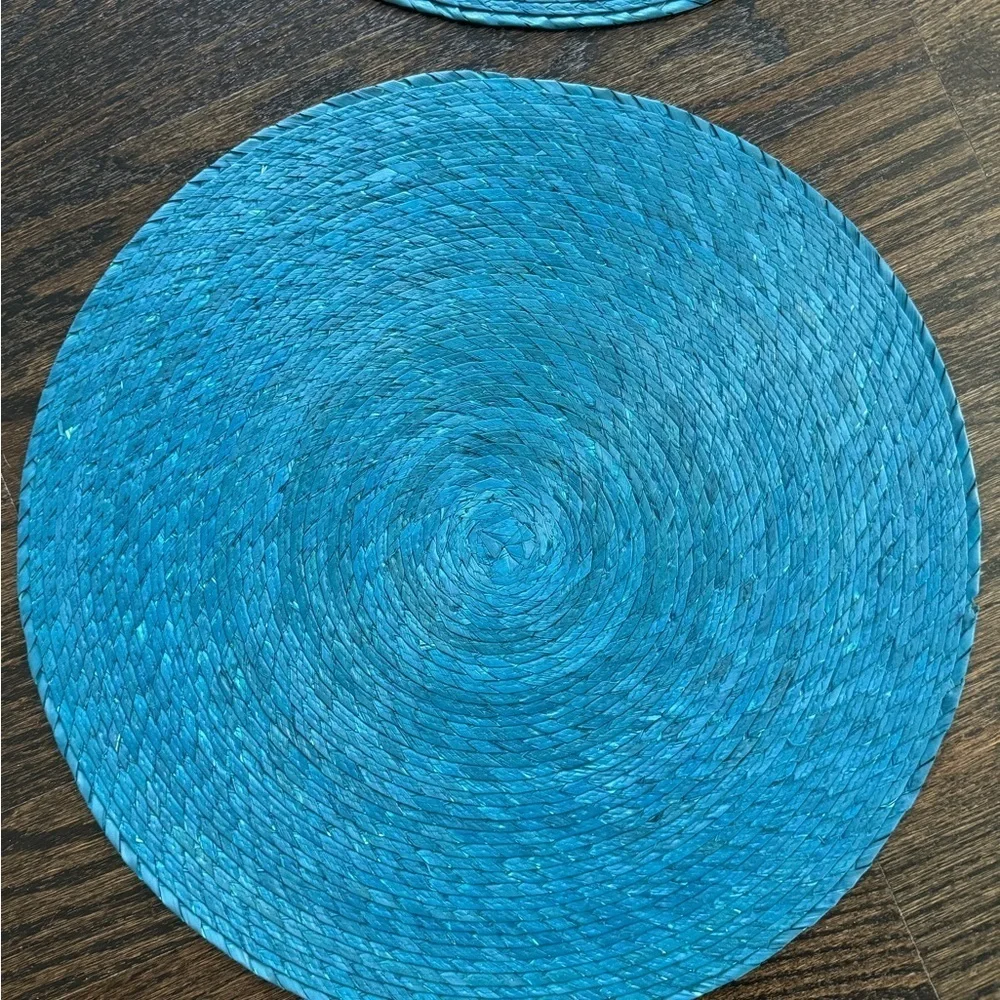 Crate&Barrel Blue Woven Placemats